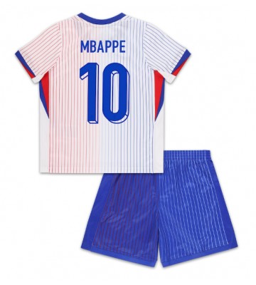 Frankrig Kylian Mbappe #10 Replika Babytøj Udebanesæt Børn EM 2024 Kortærmet (+ Korte bukser)